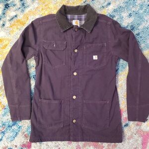 Carhartt Womens Jacket RN 14806 BURGUNDY Canvas Exterior Sz XSMALL FLANNEL Lined